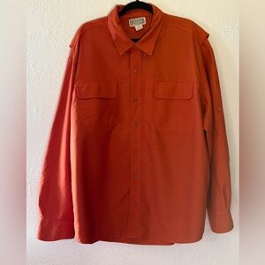 Duluth Trading Co Shirt Adult 2XL Orange Action Long Sleeve Vented UPF
